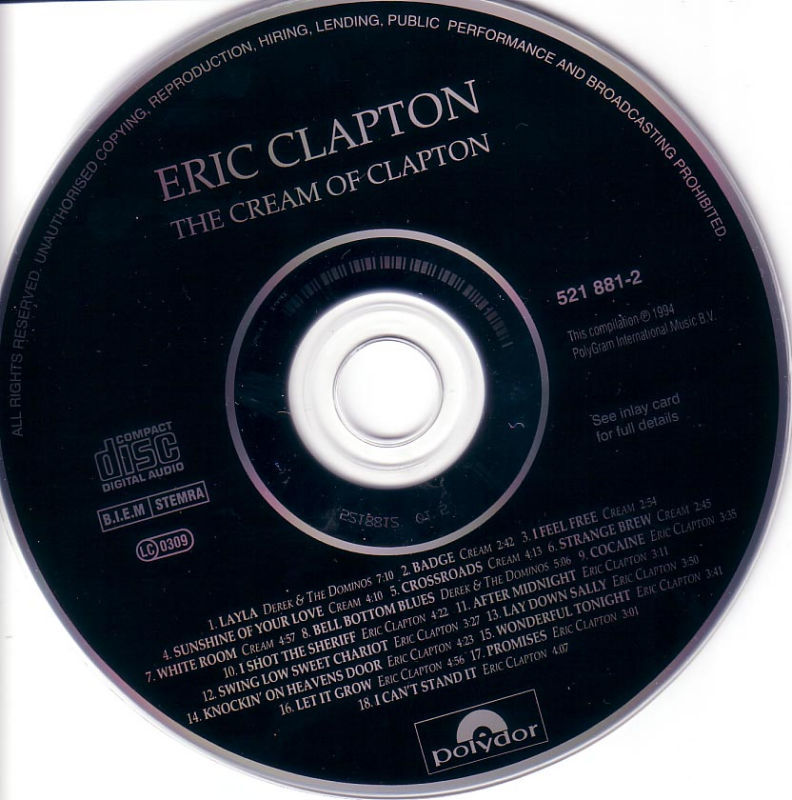 Eric Clapton  The Cream of Clapton  cd [UK]